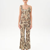 ARLA - Velvet devoré printed top with shoulder detail