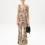 ARLA - Velvet devoré printed top with shoulder detail