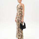 ARLA - Velvet devoré printed top with shoulder detail