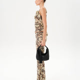 ARLA - Velvet devoré printed top with shoulder detail