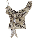ARLA - Velvet devoré printed top with shoulder detail