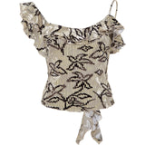 ARLA - Velvet devoré printed top with shoulder detail