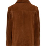 ASEAN - Contrast top-stitch detailed suede leather blazer