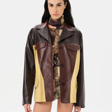 ASEAN - Oversized multi colored leather jacket