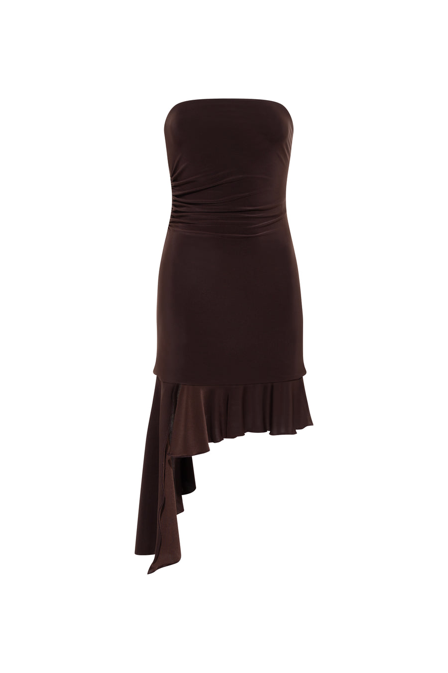 ATEN - Strapless  jersey dress with ruffles