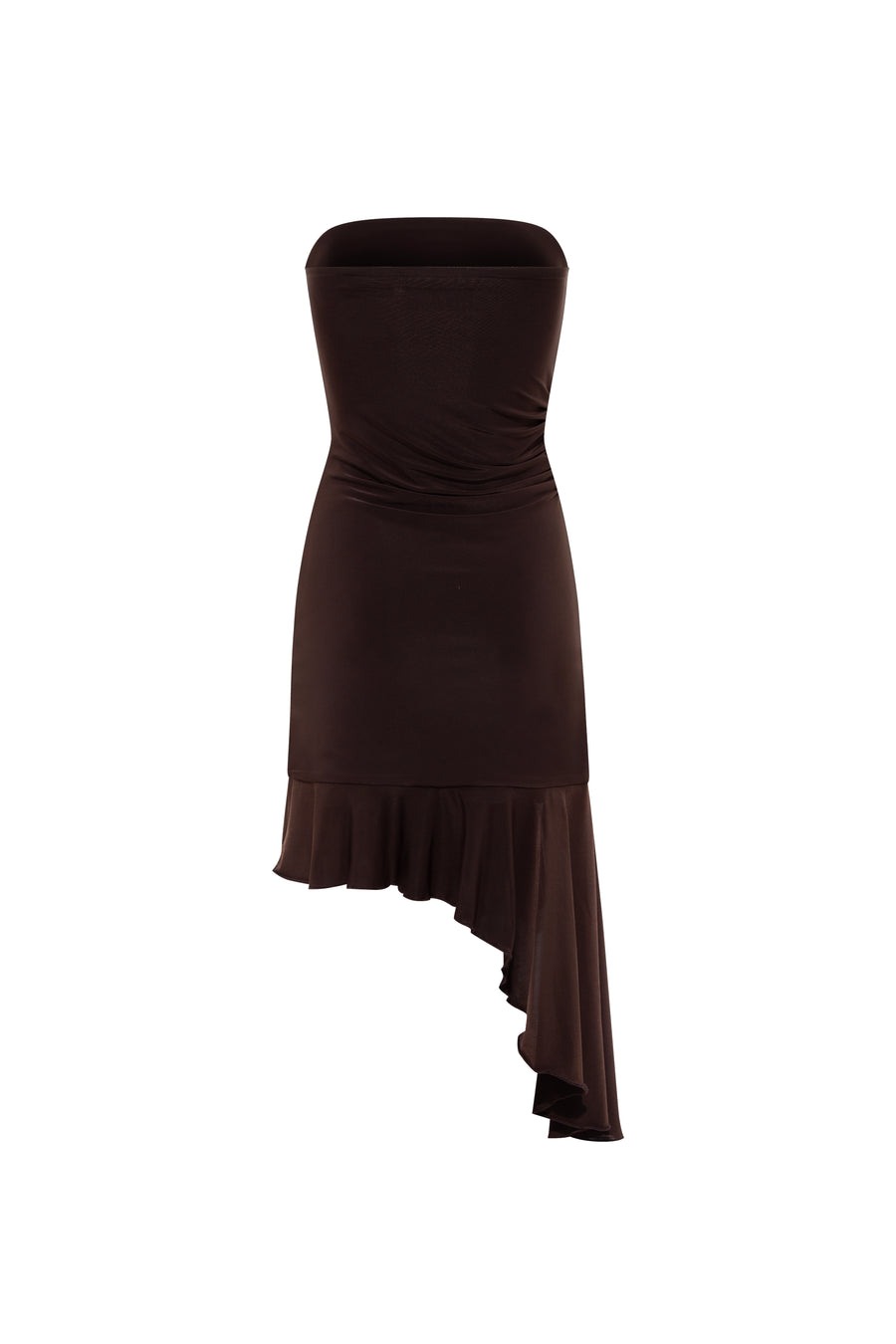 ATEN - Strapless  jersey dress with ruffles