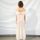 BLAIR - Chiffon maxi dress with gathered detailing