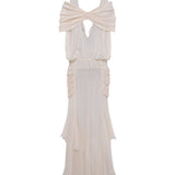 BLAIR - Chiffon maxi dress with gathered detailing