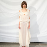 BLAIR - Chiffon maxi dress with gathered detailing
