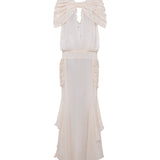 BLAIR - Chiffon maxi dress with gathered detailing