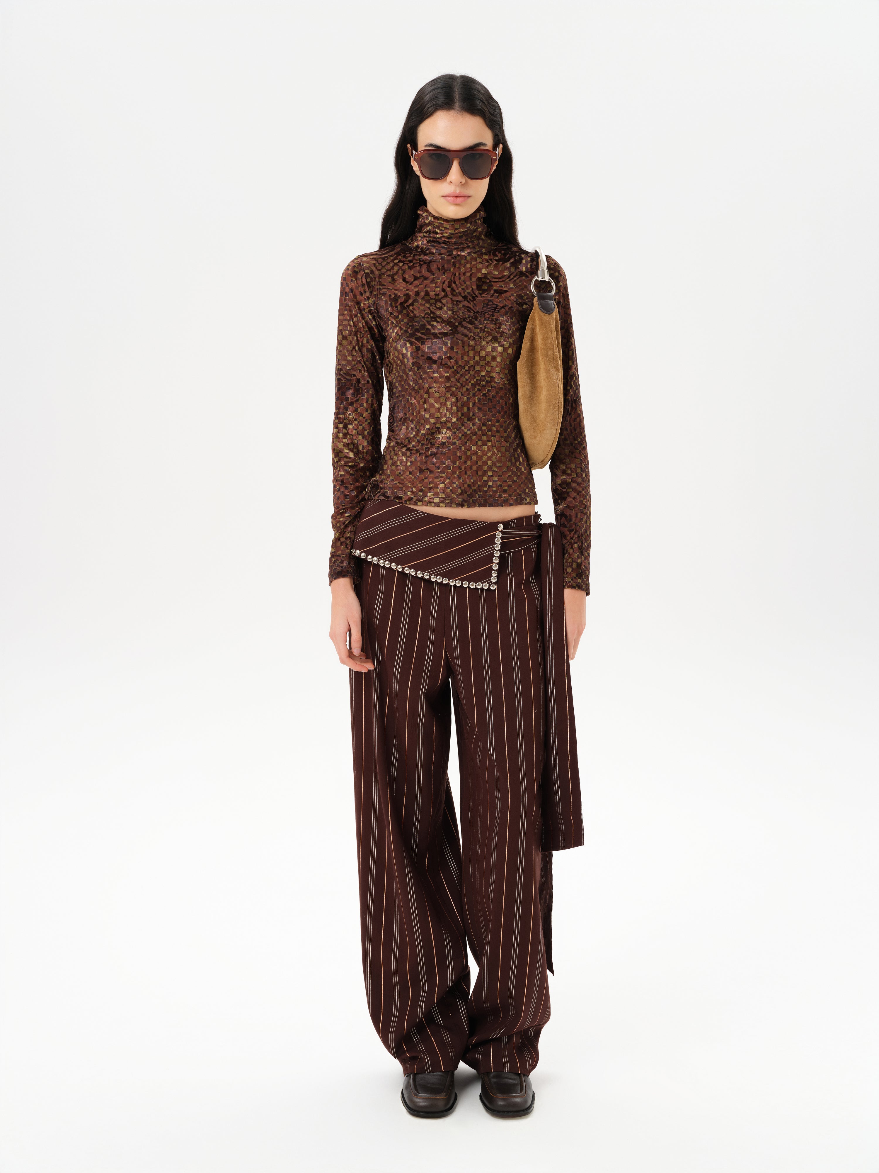 BLANCHE - Studded wrap-style pants