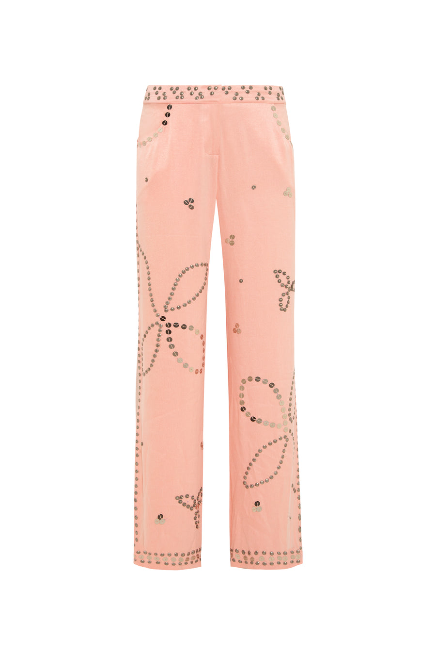 BRITY - Low-rise straight-leg embellished pants