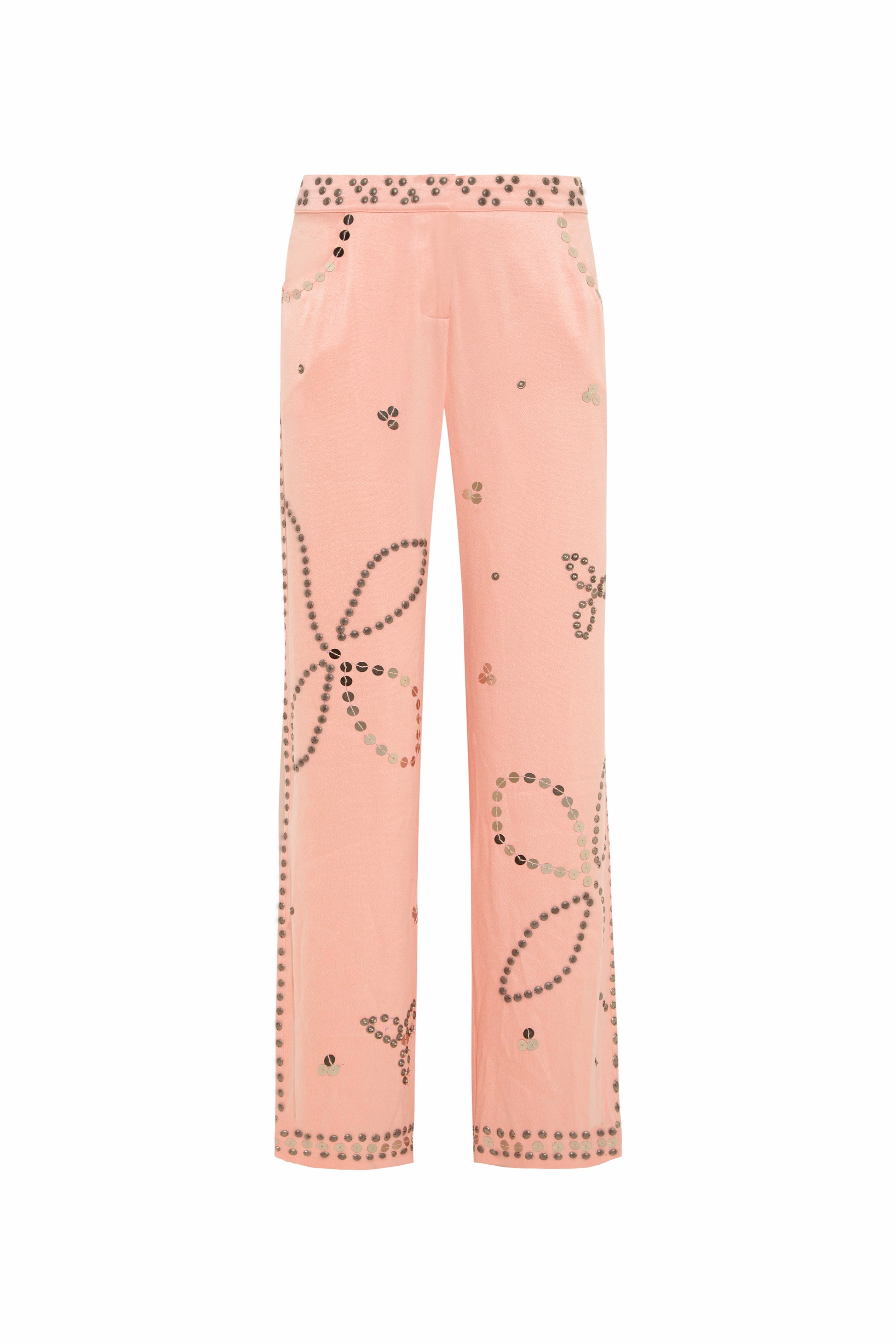 BRITY - Low-rise straight-leg embellished pants