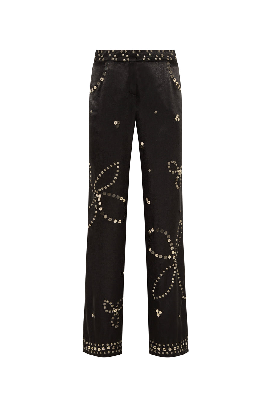 BRITY - Low-rise straight-leg embellished pants