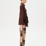 BRITY - Low-rise patchwork velvet pants
