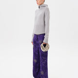 BRITY - Printed mid-rise satin pants