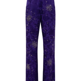 BRITY - Printed mid-rise satin pants