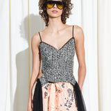ZAYA - Embellished sequin top with a deep V neckline
