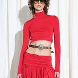 GEORGIE - Long sleeve cropped turtleneck top
