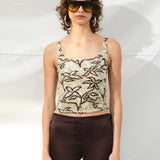 CALI - Velvet tank top with devoré detail