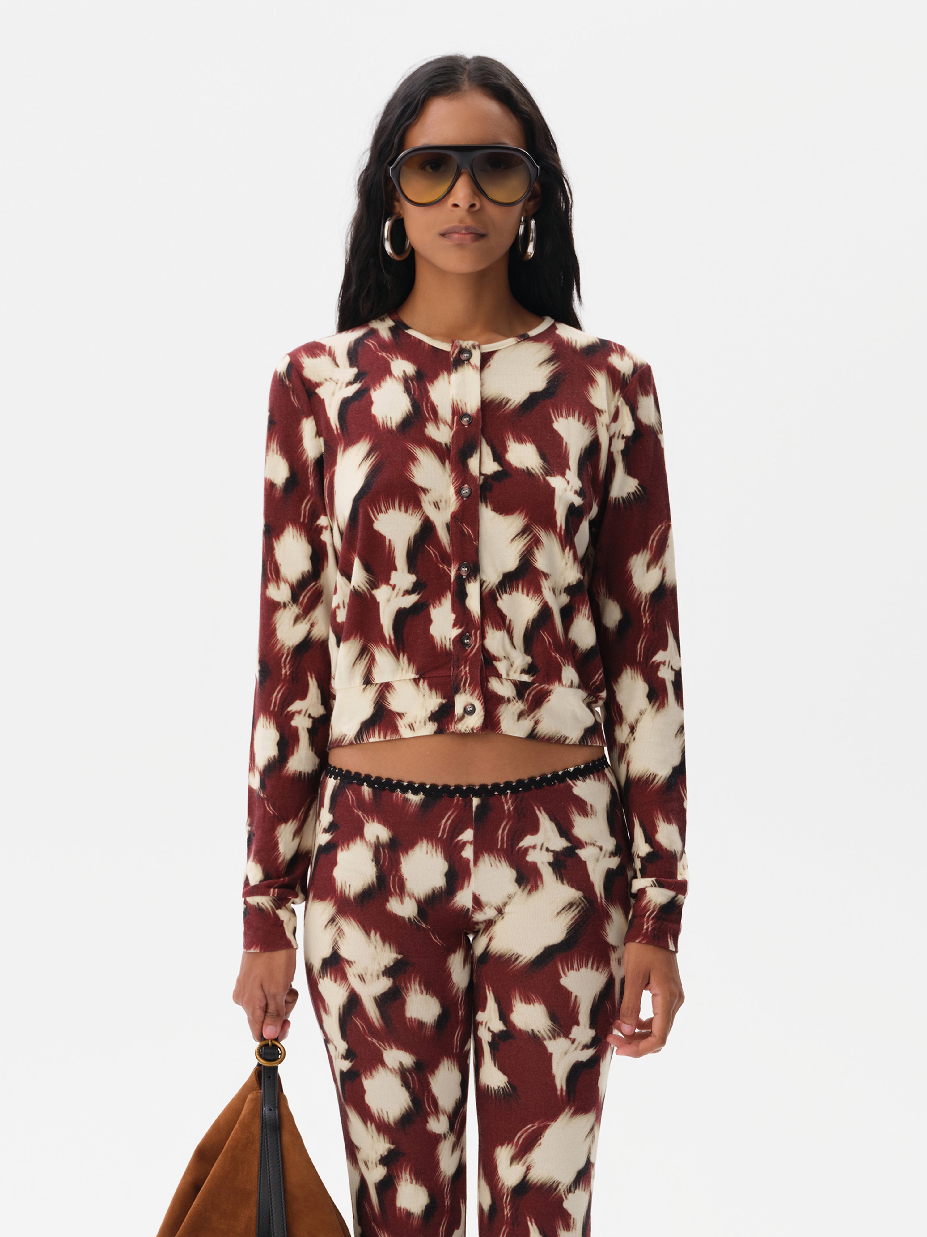 POLI - Printed jersey cardigan