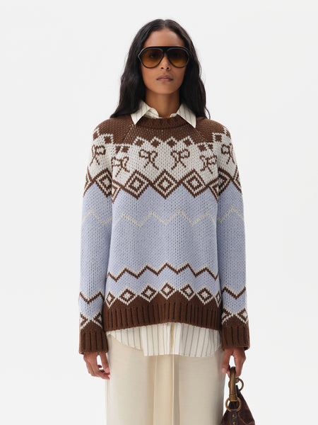 CELESTE - Wool jacquard-knit sweater by SIEDRÉS | Official website