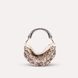 CHÉRIE SMALL - Canvas hobo bag with metal top handle