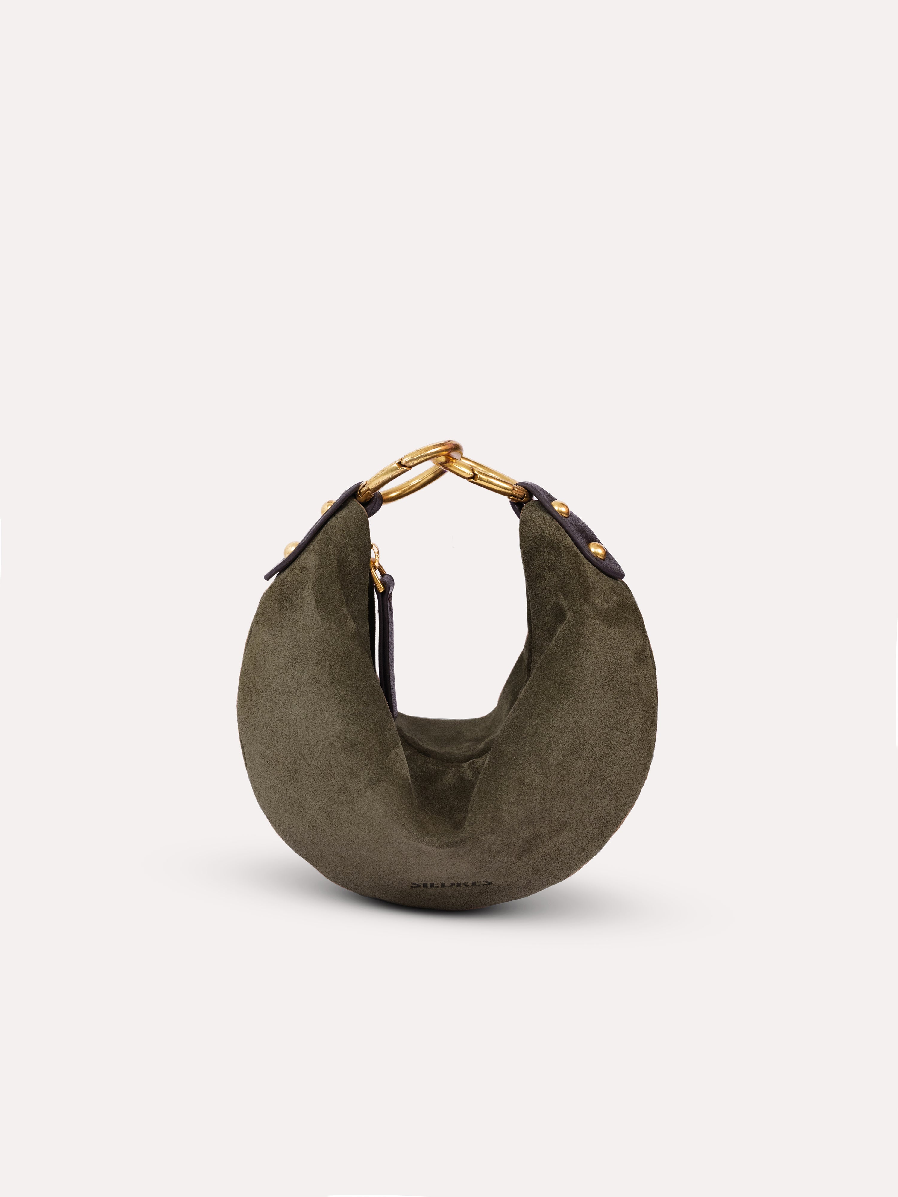 CHÉRIE SMALL - Suede hobo bag with metal top handle