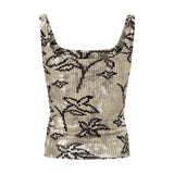 CALI - Velvet tank top with devoré detail
