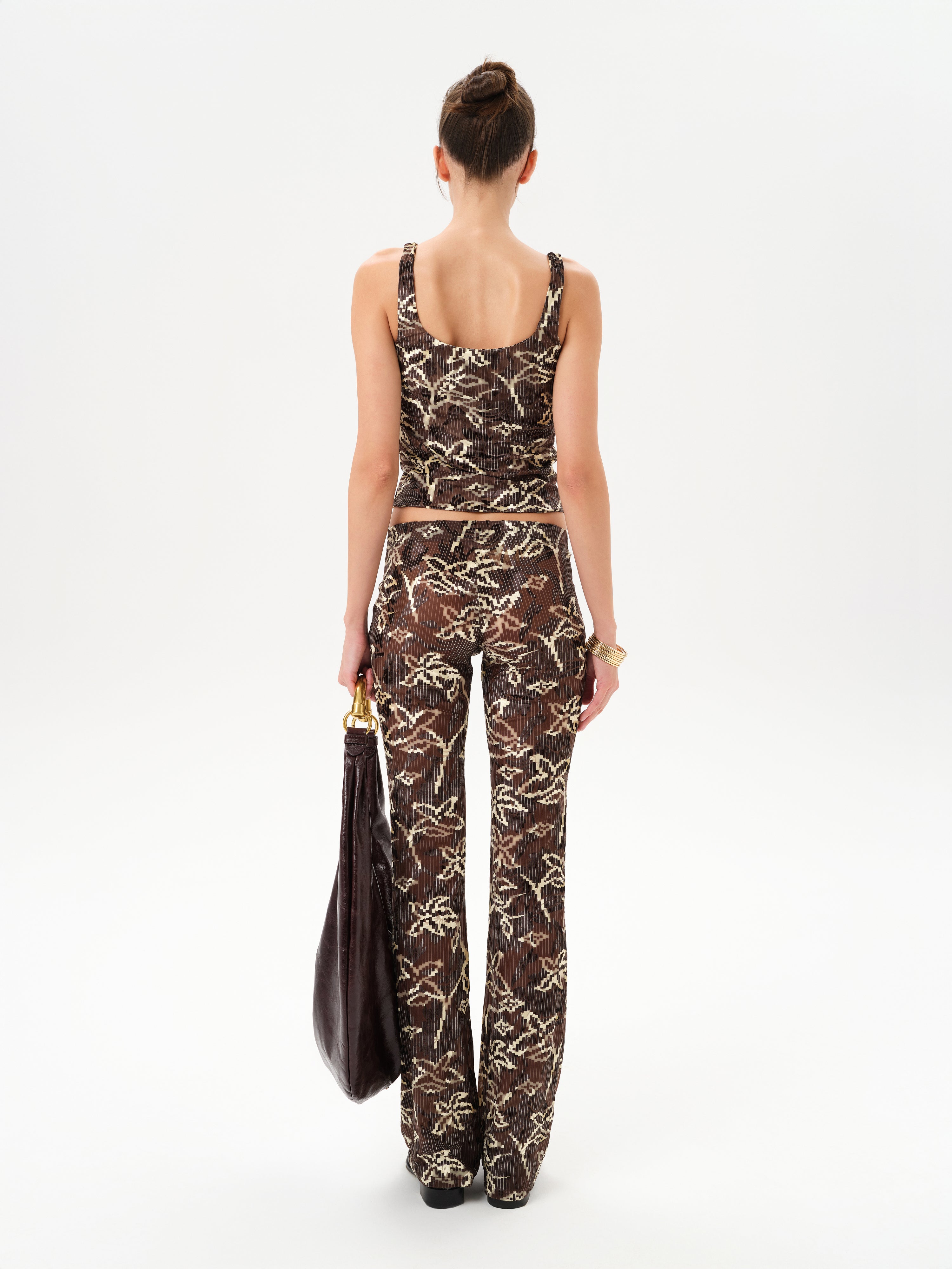 CALI - Velvet devoré printed tank top