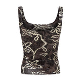 CALI - Velvet devoré printed tank top