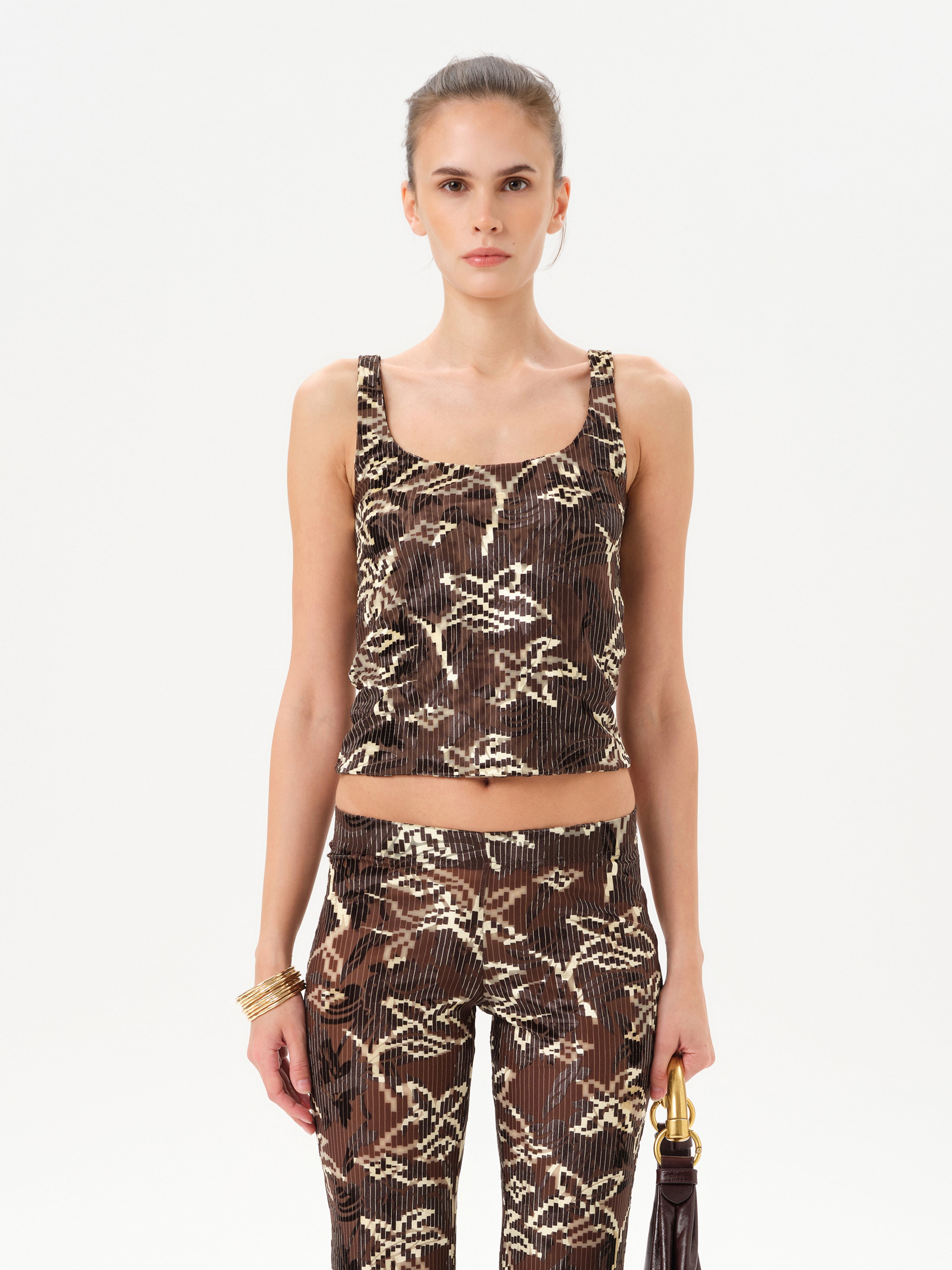 CALI - Velvet devoré printed tank top by SIEDRÉS | Official website