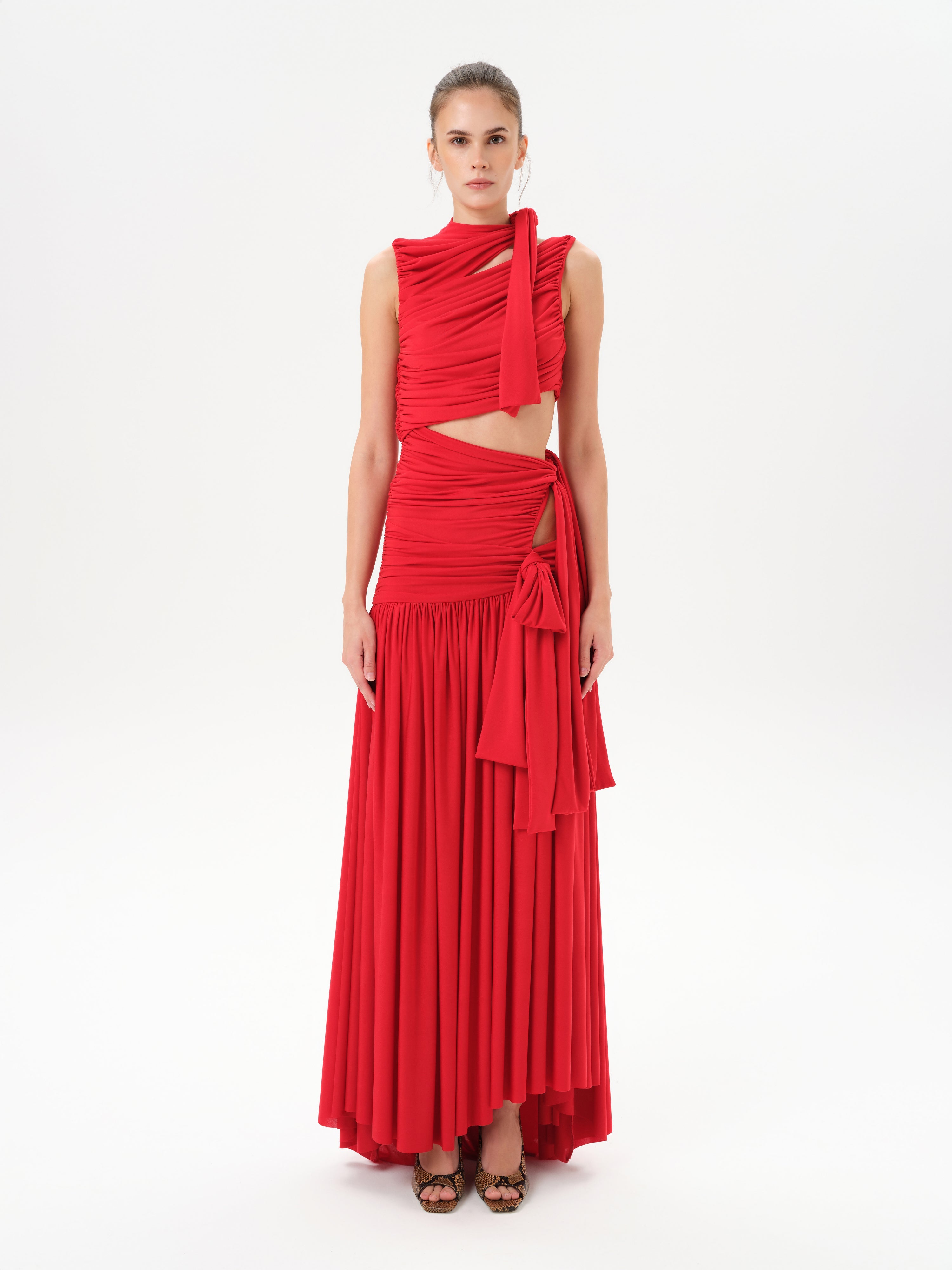 CAMILLA - Maxi jersey dress with cut-out design
