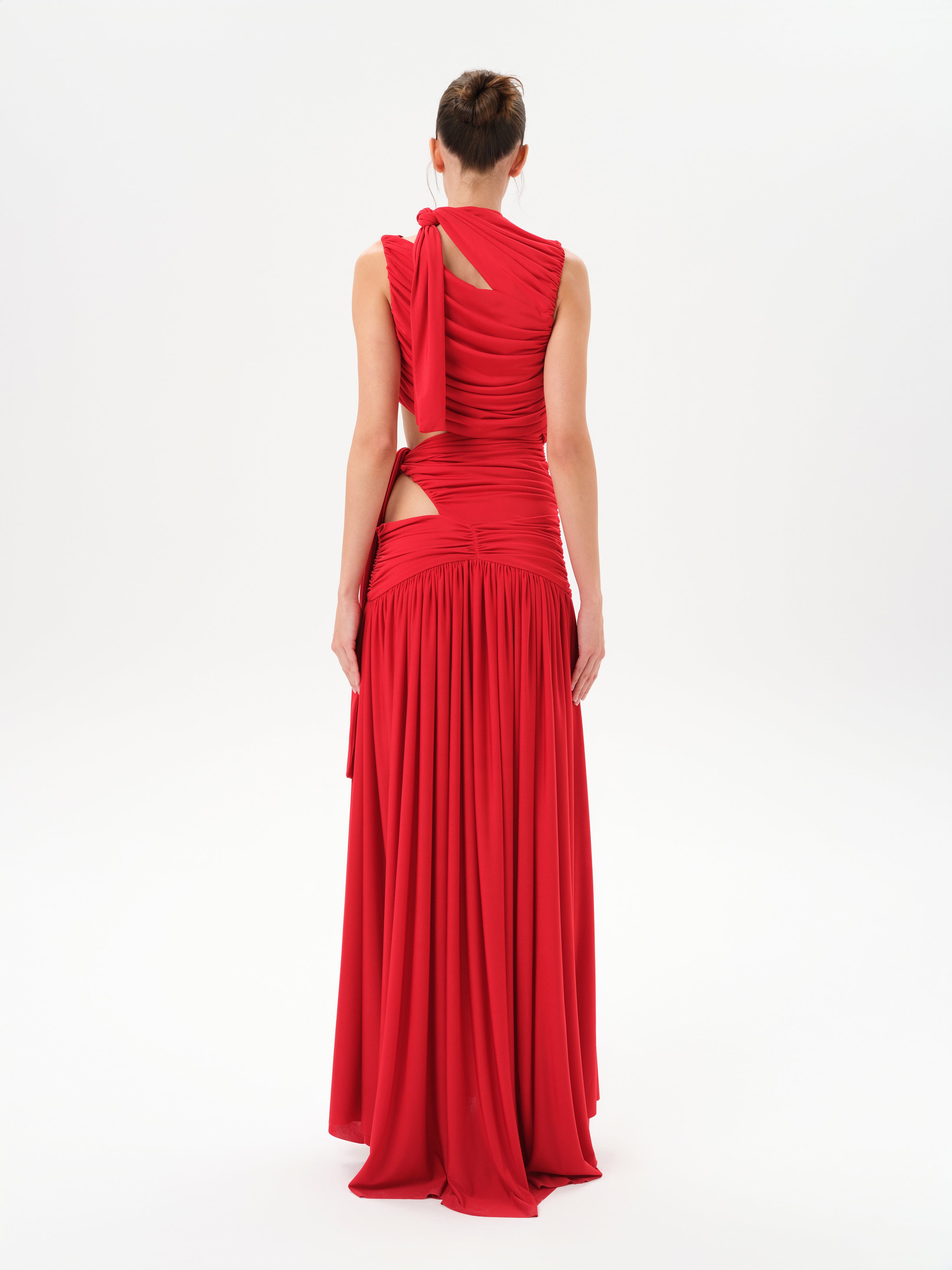 CAMILLA - Maxi jersey dress with cut-out Design - Red S CAMILLA - Maxi jersey dress with cut-out Design - Red S