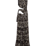 CAMILLA - Plissé maxi dress with cut-out waist design