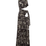 CAMILLA - Plissé maxi dress with cut-out waist design