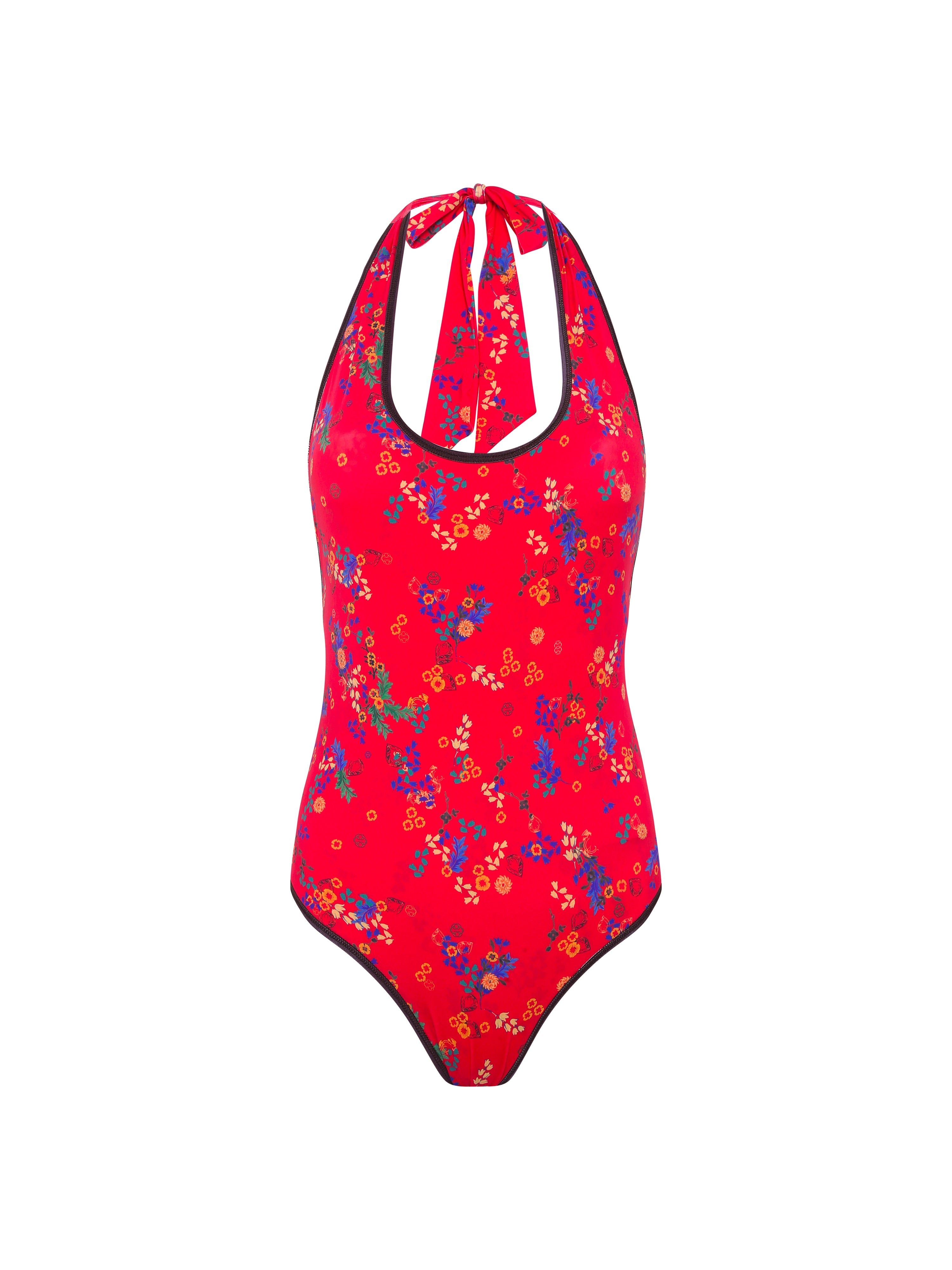 CARMEN - Floral halterneck swimsuit