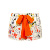 CASSY - Printed satin mini shorts with contrast bow
