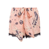 CASSY - Lace-trimmed satin mini shorts