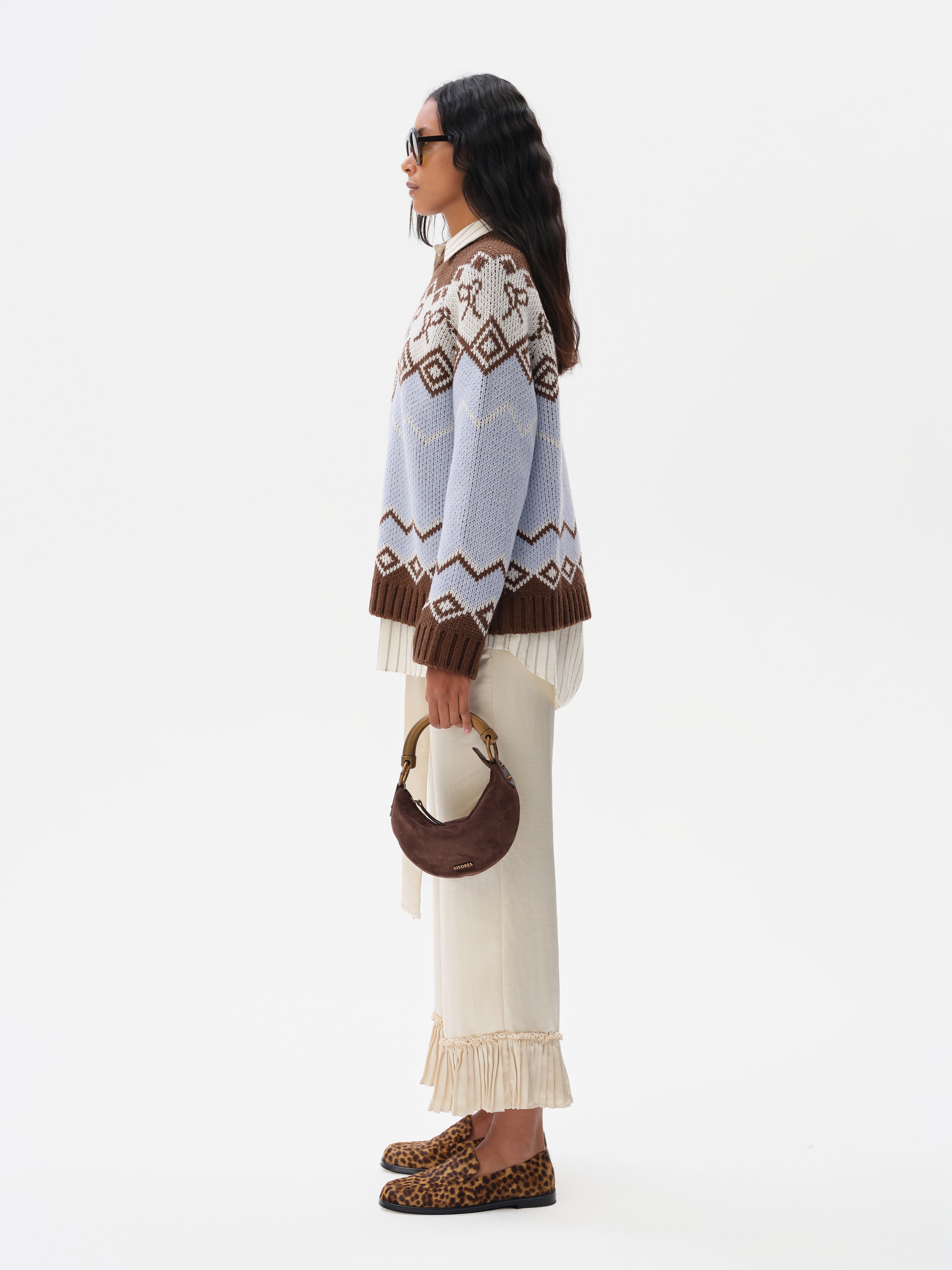 CELESTE - Wool jacquard-knit sweater