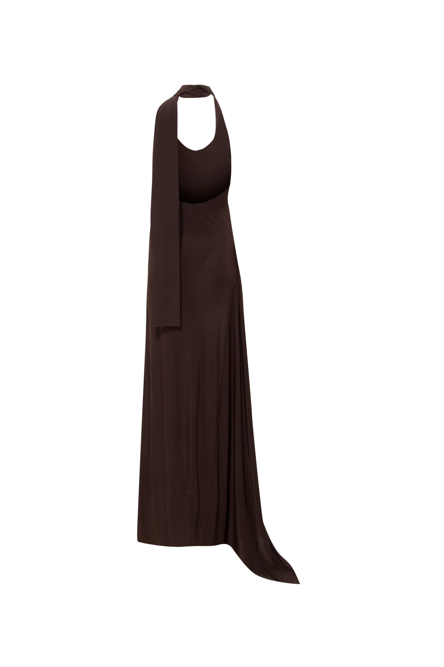 CEYL - Halterneck asymmetric jersey dress with slit and bodysuit