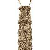 CHILAS - Animal-print ruffled dress with front slits