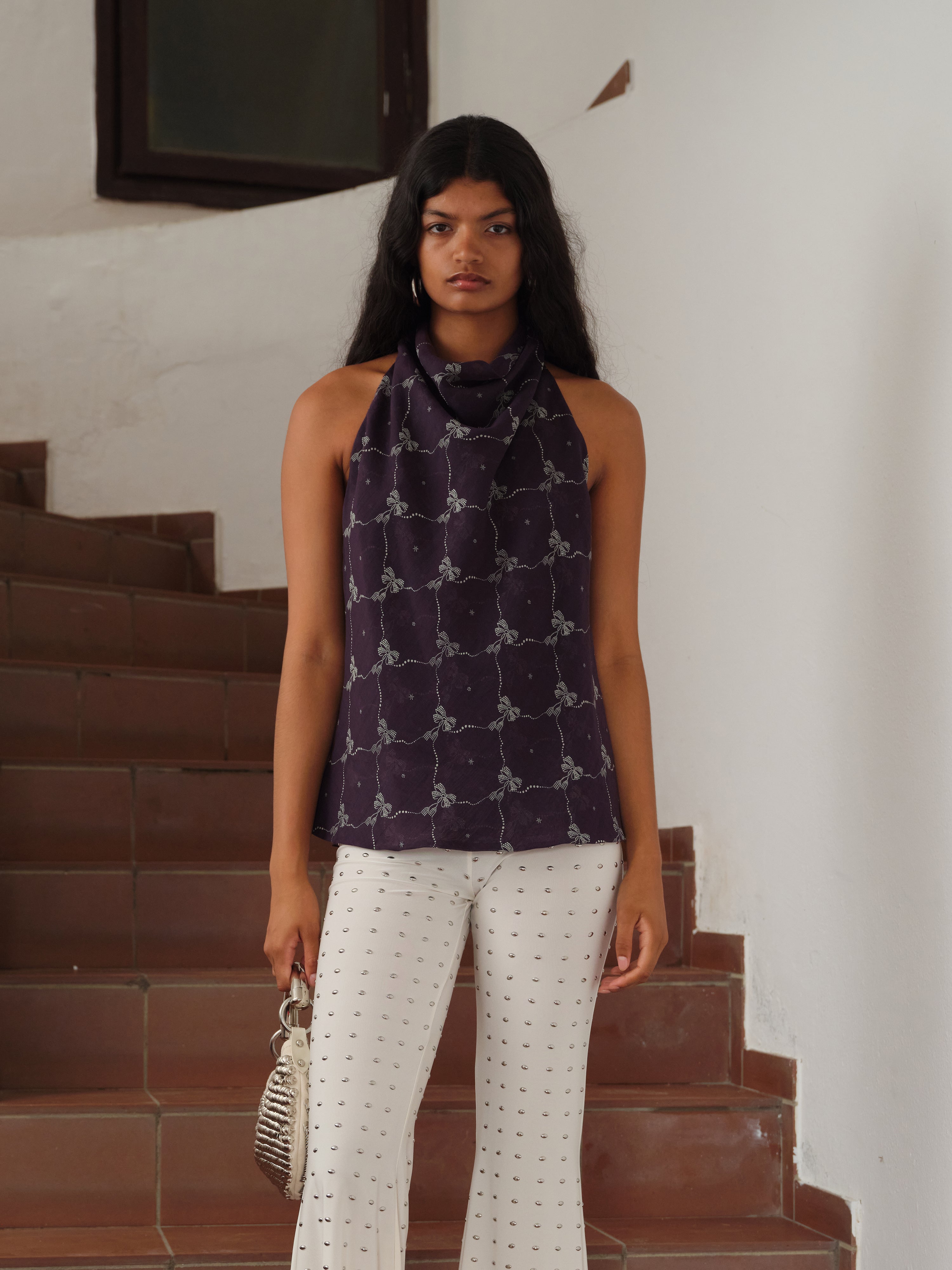 CLEM - Open-back draped top