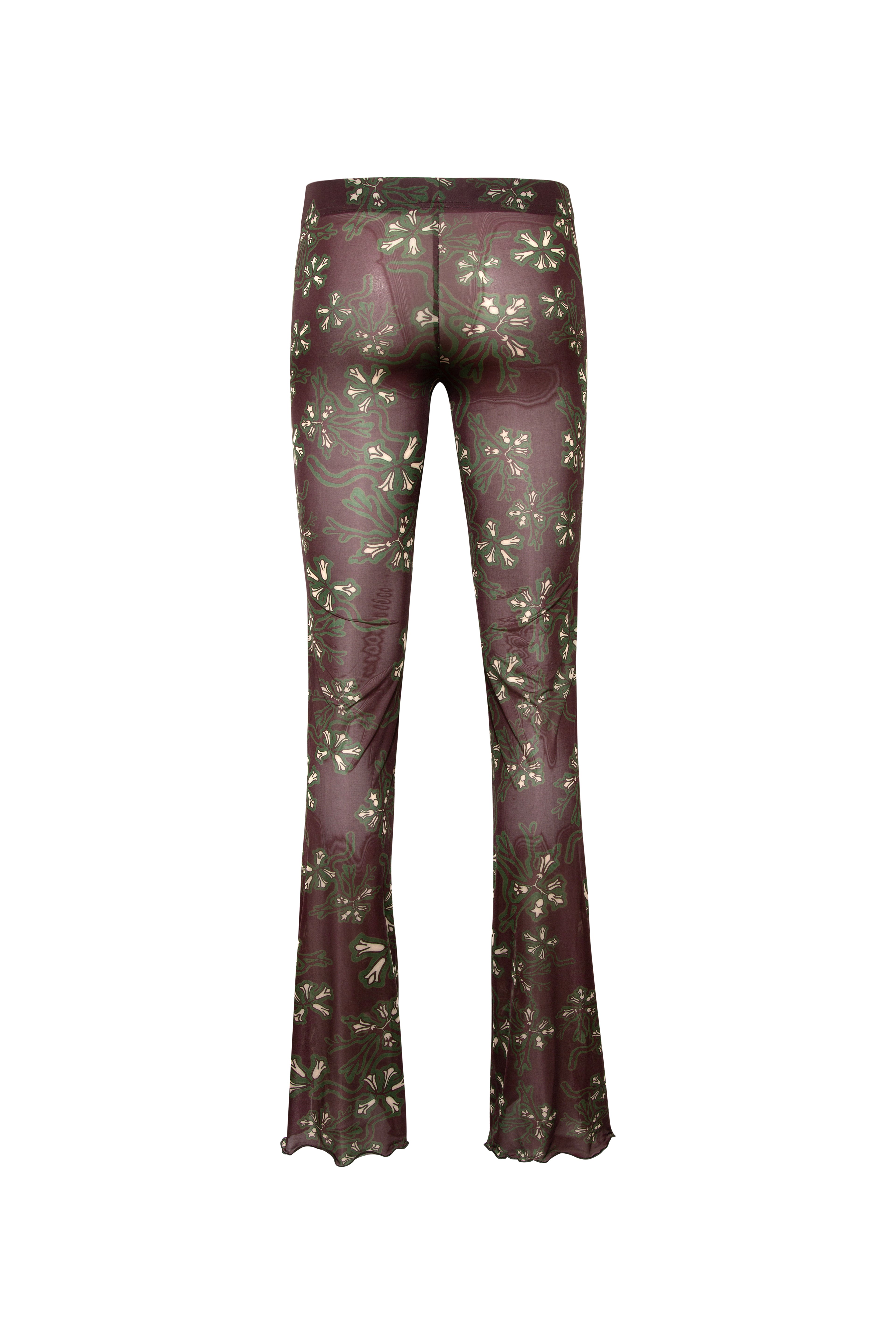 DANIA - Sheer printed drawstring mesh pants