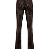 DORY - Mid-rise printed velvet pants
