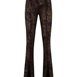 DORY - Mid-rise printed velvet pants