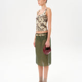 ESTELLE - Sequin sheer midi skirt with belt detail