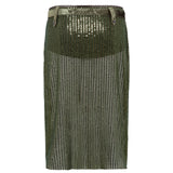ESTELLE - Sequin sheer midi skirt with belt detail