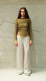 FAYE - Tulle layered lace top with metallic embelishments