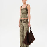 FERN - Low-rise velvet devoré pants